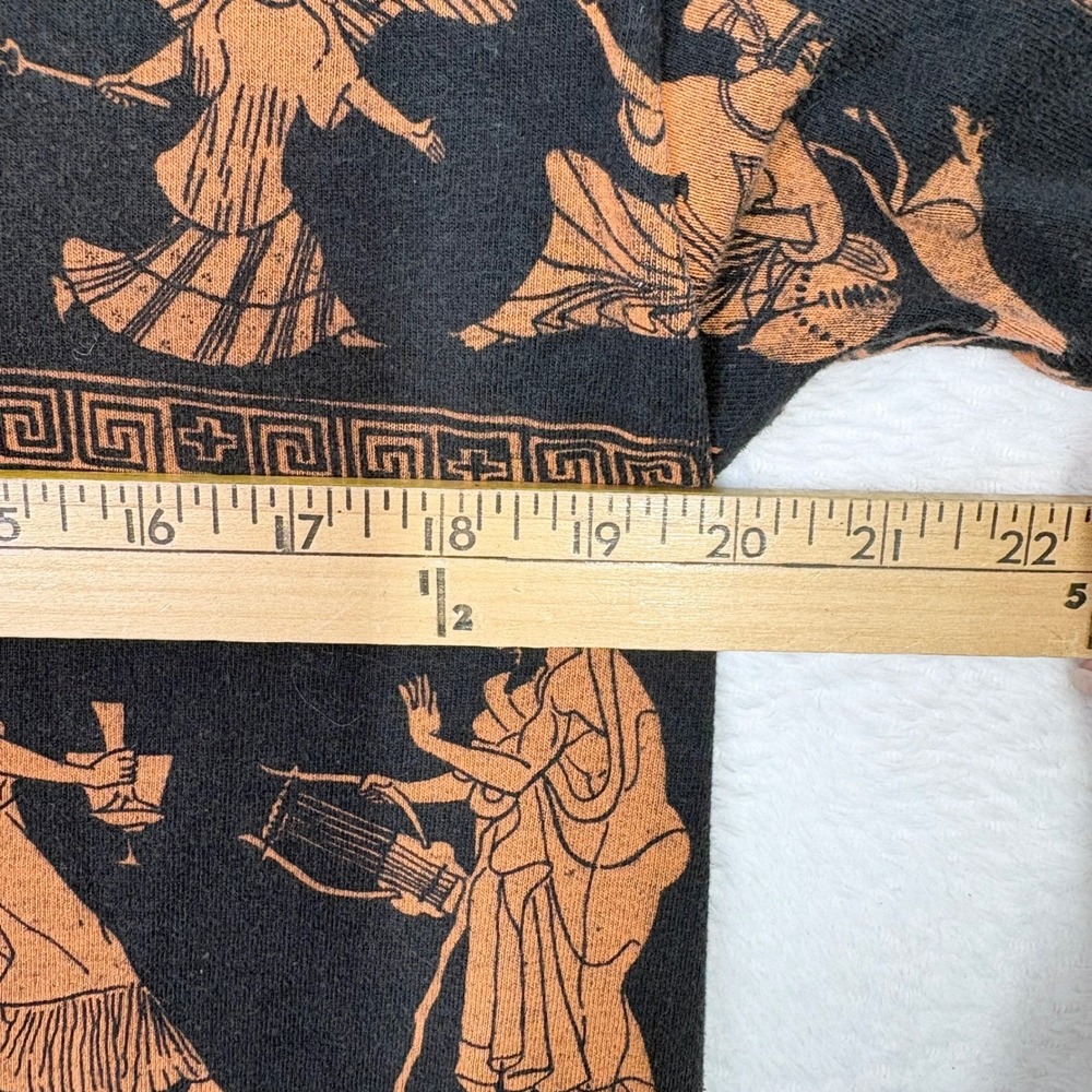 Vintage 90s Fruit of the Loom Greek Mythology All Over Print T-Shirt Large Black - Picture 5 of 11